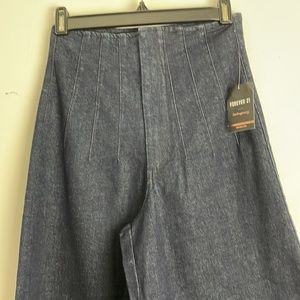 Forever 21 High Waist Wide Bottoms Denim Pants